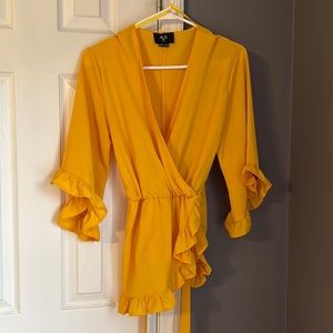 Yellow wrap top